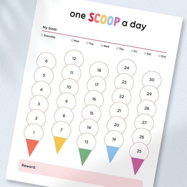 Ice Cream Reward Chart Printable - Etsy