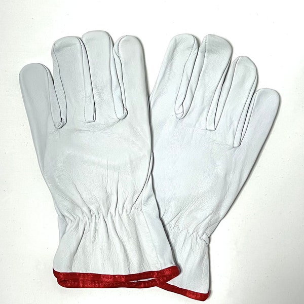 Premium Goat Leather Multipurpose Work Gloves/Drivers- White