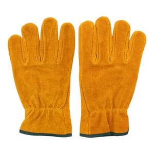 M Safety Gear Premium Cow Split Suede Multipurpose Work Gloves/Drivers With Fine Fibre- Golden Yellow/Color Cuff Trim