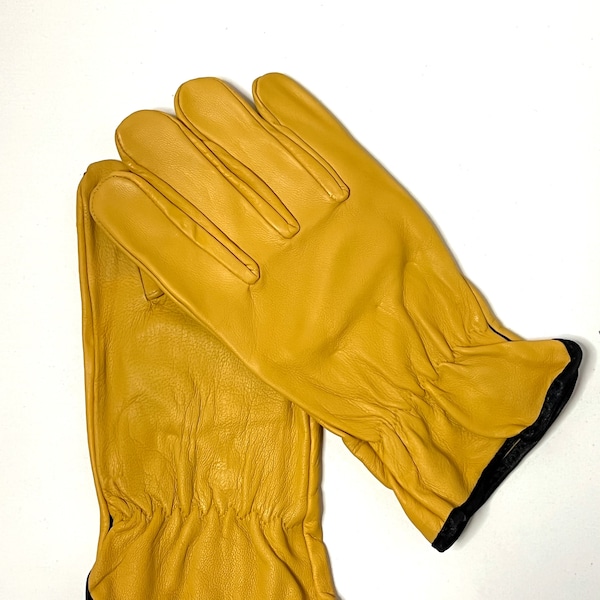Gants de travail/drivers polyvalents en cuir de chèvre - Marron doré