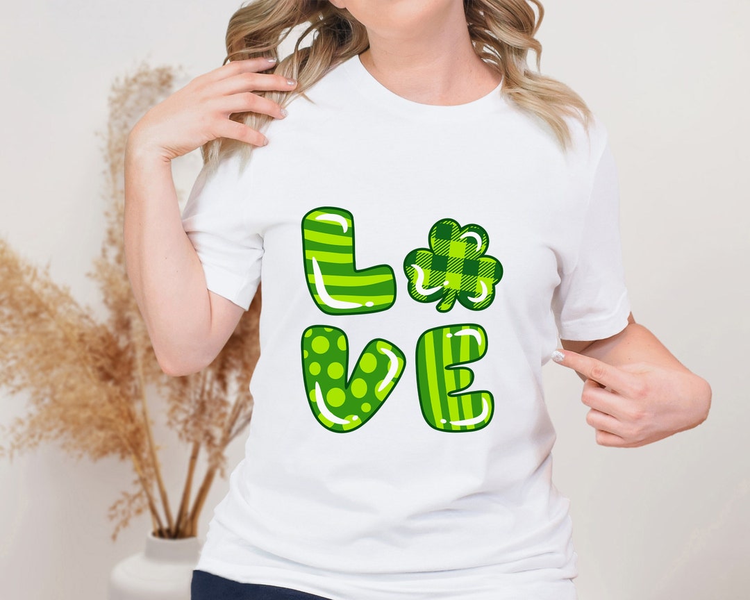 Love St. Patrick's Day Shirt, Clover Leaf St Patty Sweatshirt, Shamrock ...