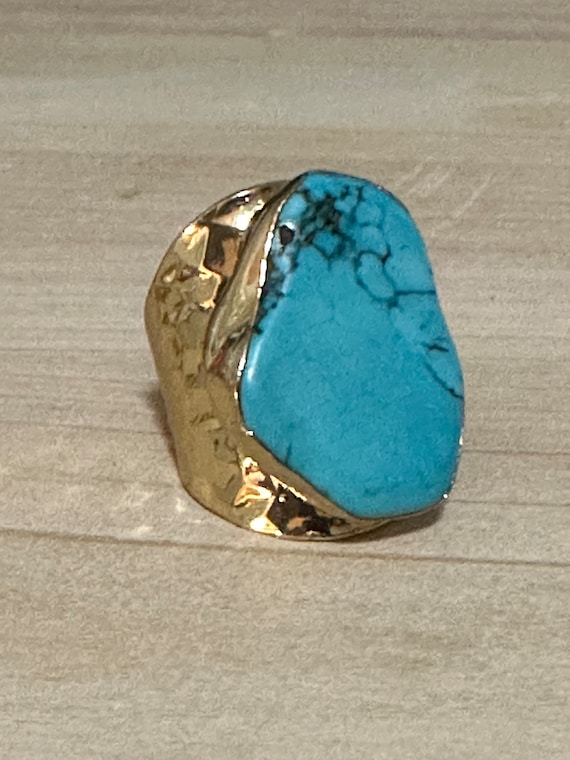 Rough Howlite Stone Ring Rough Howlite Stone Ring