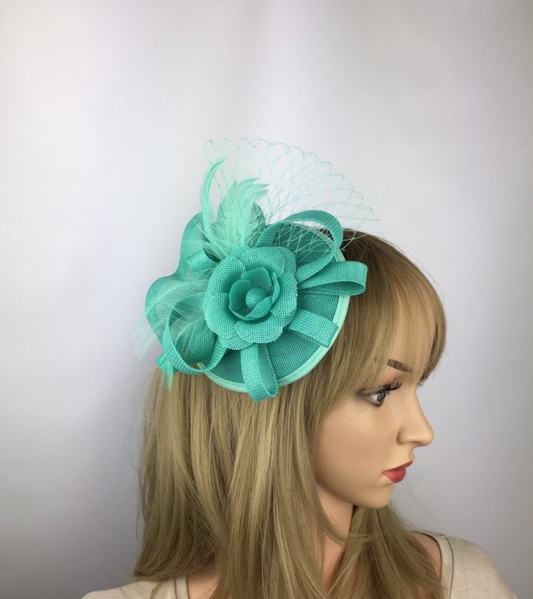 Mint Green Fascinator Green Wedding Fascinate Mother of the Etsy UK