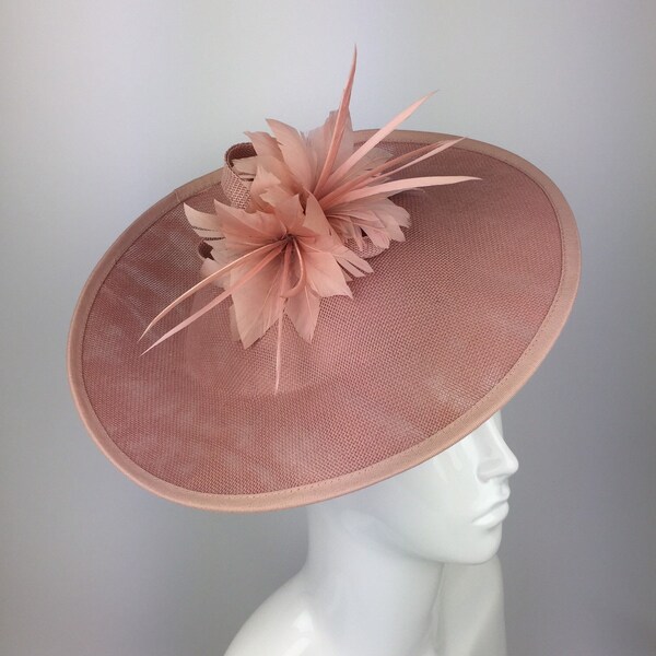 Blush Pink fascinator on Headband dusty pink Dusty Rose pink Light Terracotta races mother of the bride occasion ascot ladies day formal