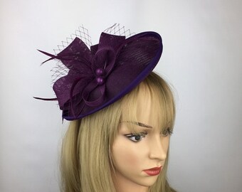 Plum Fascinator - Etsy UK