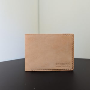 No.33-1, bifold wallet/6 card slot, hand stitched, full grain vegetable tanned leather