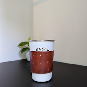 No.31, cup holder, handcrafted by Ginger C., full grain vegetable tanned leather