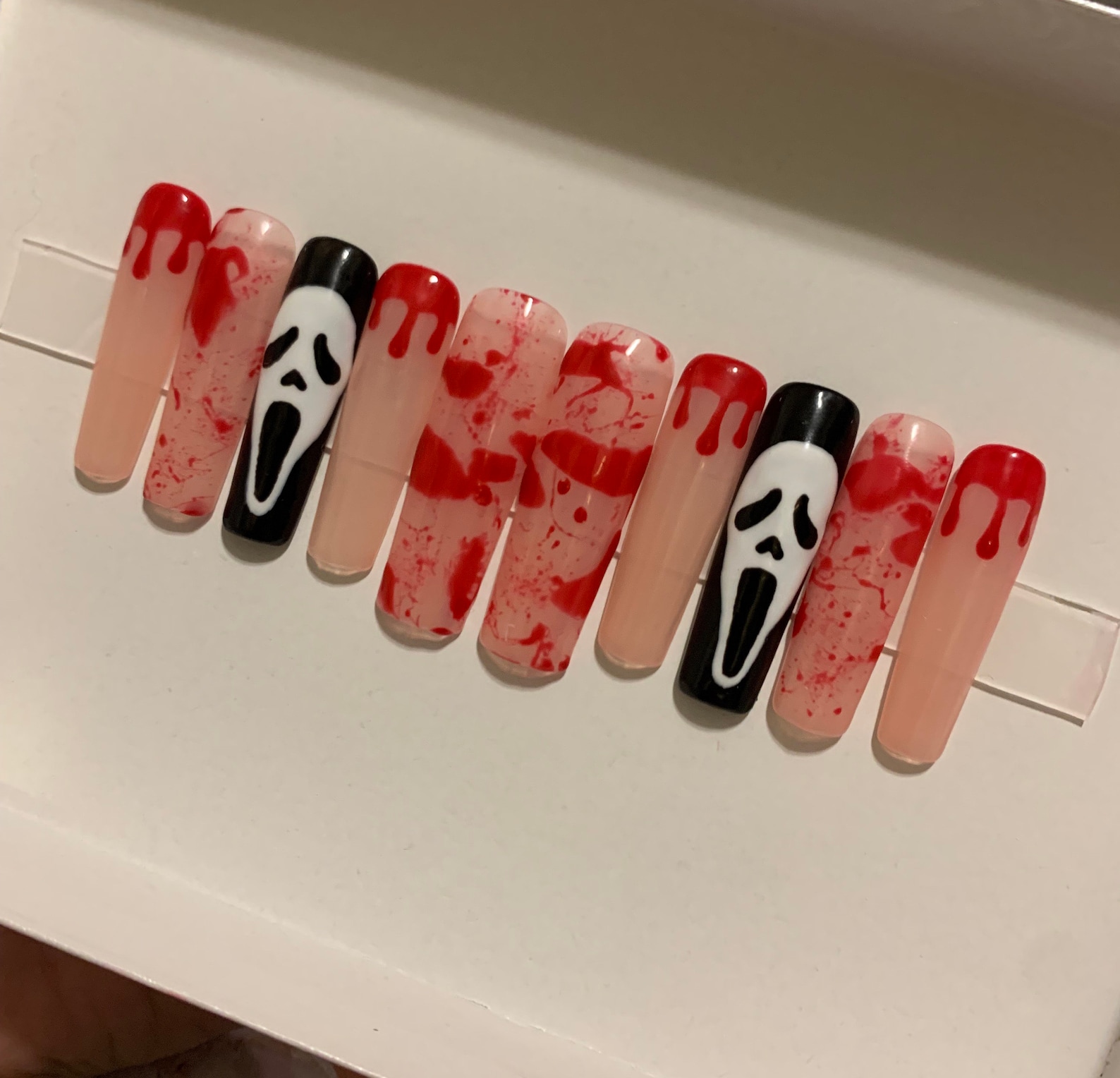 SCREAM Ghostface Nails Horror Nails Halloween Nails | Etsy