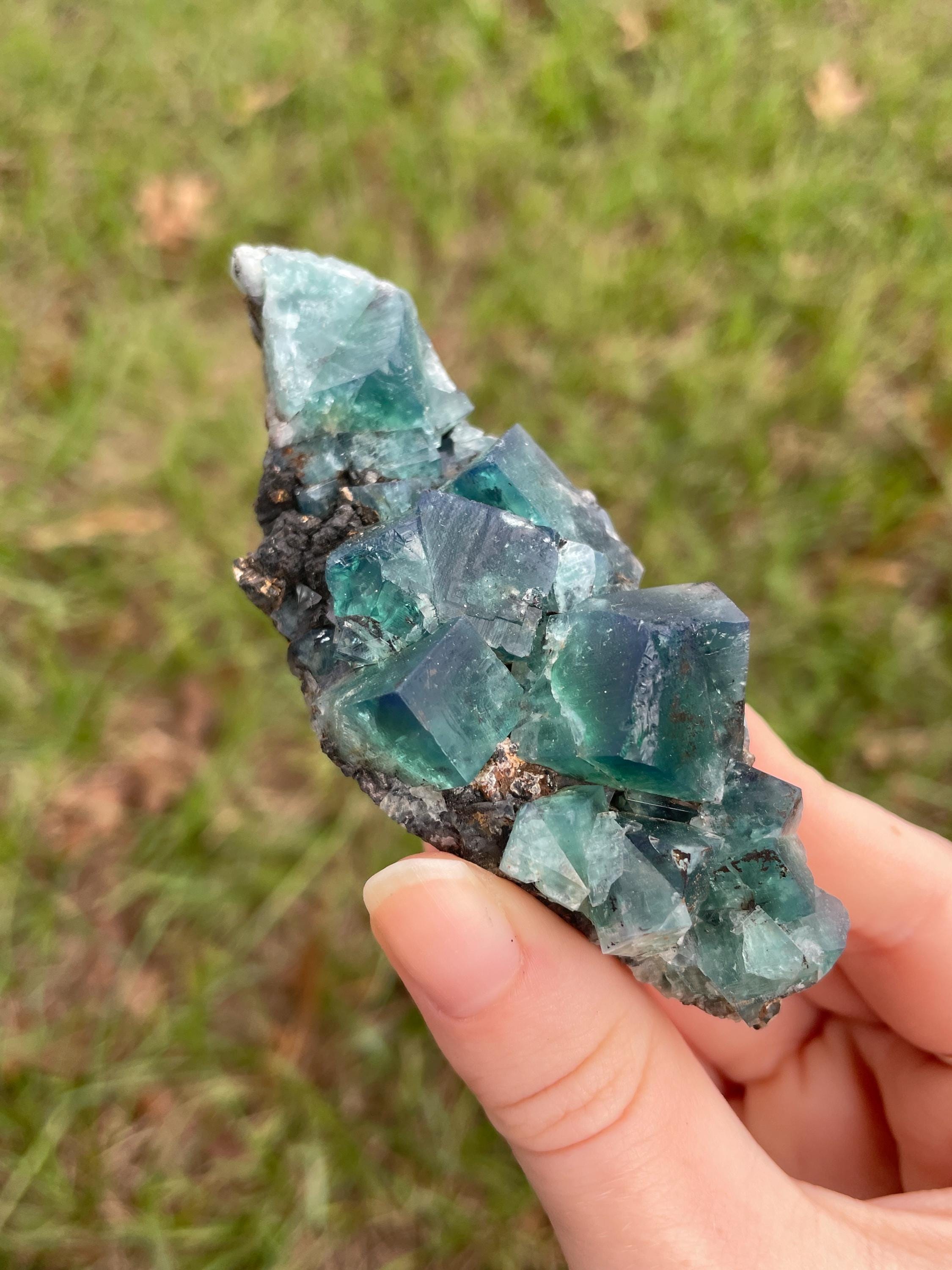 Color-changing Green-blue English Fluorite From the Cousin Jack