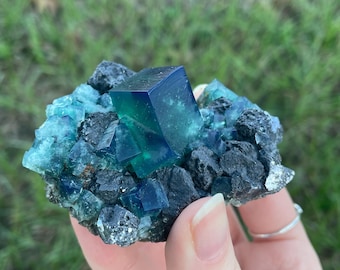 Color-Changing Green-Blue English Fluorite from the Cousin Jack Pocket at Rogerley Mine