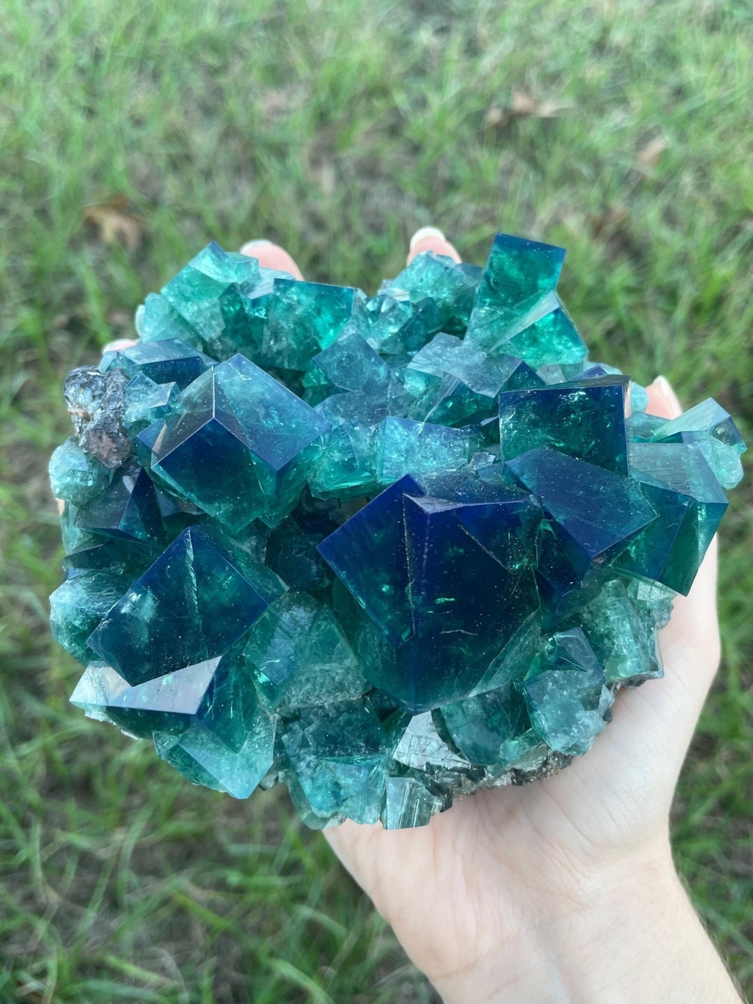 Color-changing Green-blue English Fluorite From the Cousin Jack