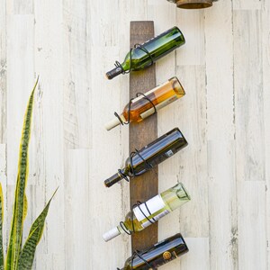 Wine Barrel Stave 5 bottle Holder Wall Mount Wine Rack Rustic Wine Barrel Decor Unique Wine Storage Etsy