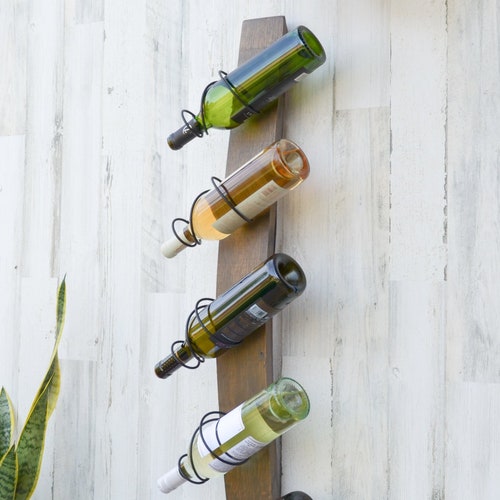 Wine Barrel Stave Wine Rack, Oak Wine shops Rack, Hanging Wine Rack, Wine Lover Gift, Wine Cellar Decor, Rustic Bottle Rack, Wine Barrel Stave