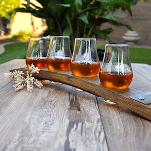 Wooden Whiskey Flight, Glencairn Glasses, Wood Flights for Bourbon, Whiskey. Groomsman Gifts, Whiskey Tasting Flights, Housewarming Gift