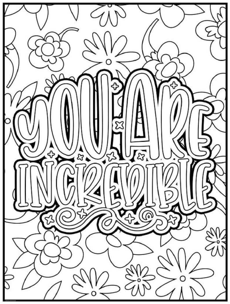 50 Adult Inspirational, Motivational, Encouraging Quote Coloring Pages ...