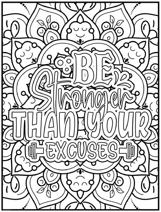 50 Adult Inspirational, Motivational, Encouraging Quote Coloring Pages ...