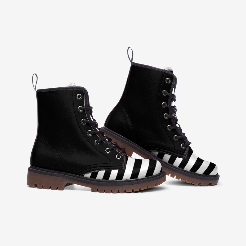 LIMITED EDITION Wednesday Addams Boots Black Gothic Combat Etsy