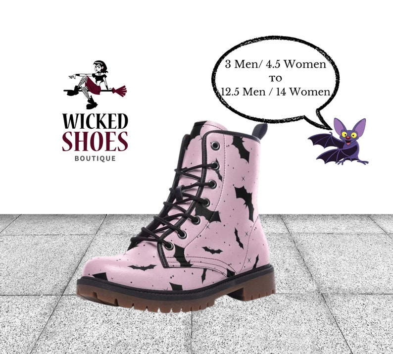 Pastel Goth Pink Ankle Bootsbat Boots for Menpink Combat Etsy