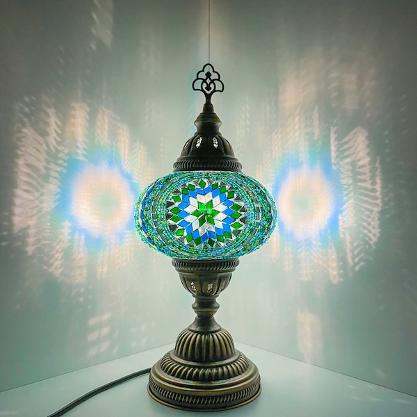 Turkish Mosaic Handmade Personalised Bedside Moroccan Tiffany Style Bohemian Boho Table Lamp Gift for Her Him FREE SHIPPING