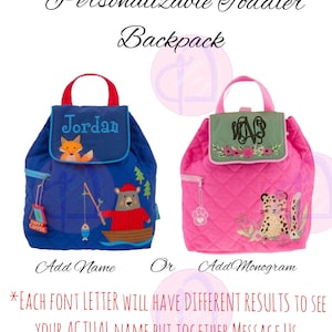 Personalized Toddler Backpack|Daycare Kids Backpack|Toddler Kids Backpack|Quilted Backpack|Backpack |Embroidered Backpack|Kids Personalized