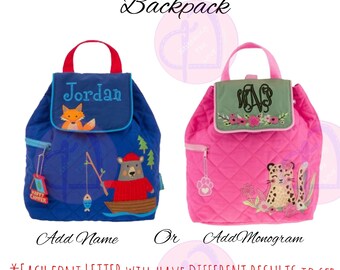 Personalized Toddler Backpack|Daycare Kids Backpack|Toddler Kids Backpack|Quilted Backpack|Backpack |Embroidered Backpack|Kids Personalized