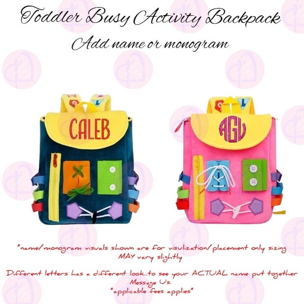 Activity Toddler Backpack|Busy Board Toddler Backpack|Toddler Backpack with buckles and Learning Activity|Children Travel Bag|Motor Skills