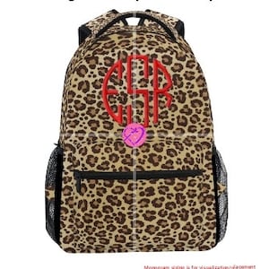 Leopard Backpack|Leopard Personalized Backpack|Embroidered Back pack|Big Kid Backpack|Monogram Backpack|School Bag|Back to school backpack