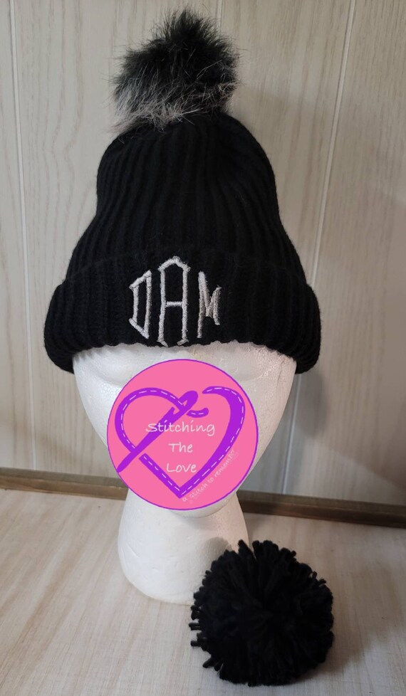 Interchangeable Pom Beaniemonogram 