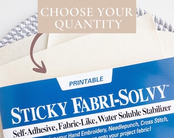Stick and Stitch Paper | Printable Embroidery Transfers | Dissolvable Fabric Stabilizer | Sulky Stick and Stitch