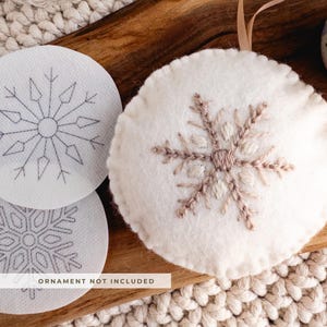 Snowflake Stick and Stitch Embroidery Design | Stick and Stitch Patterns | Stick and Stitch Christmas Ornament Embroidery Pattern