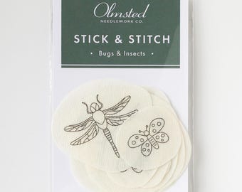 Insect Stick and Stitch Embroidery Designs | Stick and Stitch Bug Embroidery | Peel and Stick Patterns
