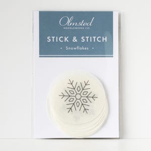 Snowflake Stick and Stitch Embroidery Design | Stick and Stitch Patterns | Stick and Stitch Christmas Ornament Embroidery Pattern