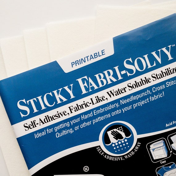 Sticky Fabri Solvy, Printable Stabilizer, Sulky Fabri Solvy, Printable  Embroidery, Water Soluble Paper, 1 Sheet Sulky Stabilizer 