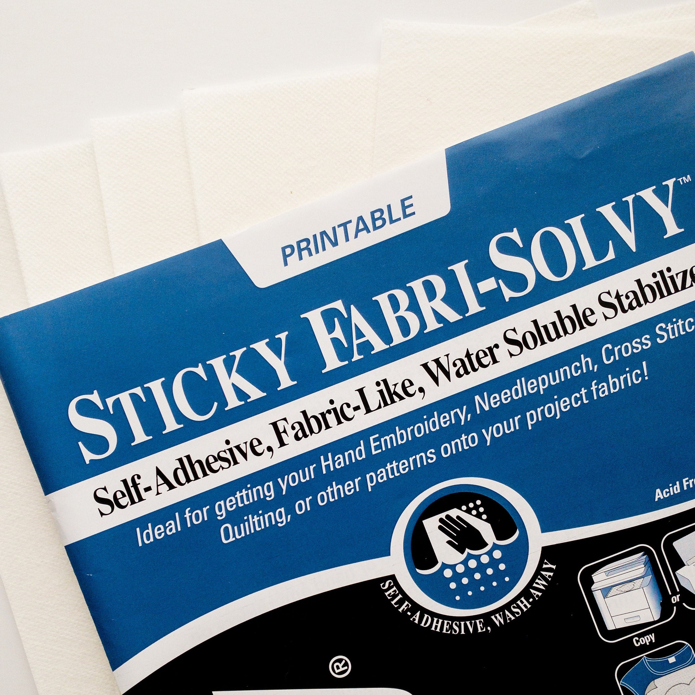 Sulky Stick N Stitch Self Adhesive Wash Away Stabilizer Twelve Sheets of 8-1/2 x 11