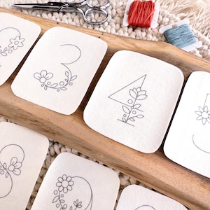 Numbers Embroidery Designs | Stick and Stitch Embroidery Floral Number Patterns | Hand Stitched Minimal Embroidery Stickers