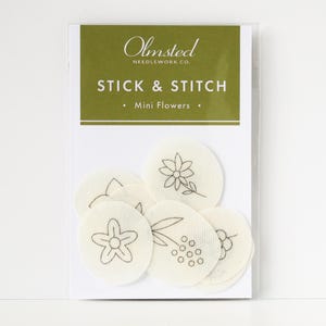 Mini Flowers Stick and Stitch Embroidery Patterns | Floral Hand Embroidery Design Transfers