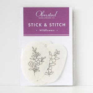 Wildflower Stick and Stitch Embroidery Patterns | Floral Hand Embroidery Transfer for Visible Mending