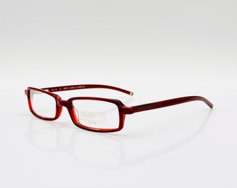 Benetton UCB571 Y2K Rectangle Eyeglasses, Slim Optical Frame, men’s and women’s, Made in Italy NOS