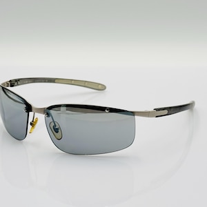 Kool vintage 2000s rimless wrap sunglasses, men women made in Italy