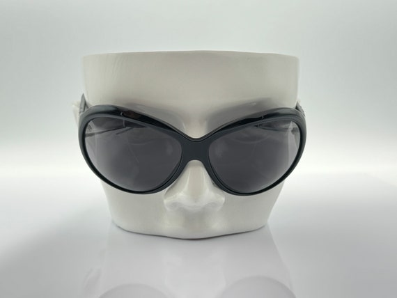 CELINE Vintage Oversized Sunglasses, Unique Rare Black Wrap