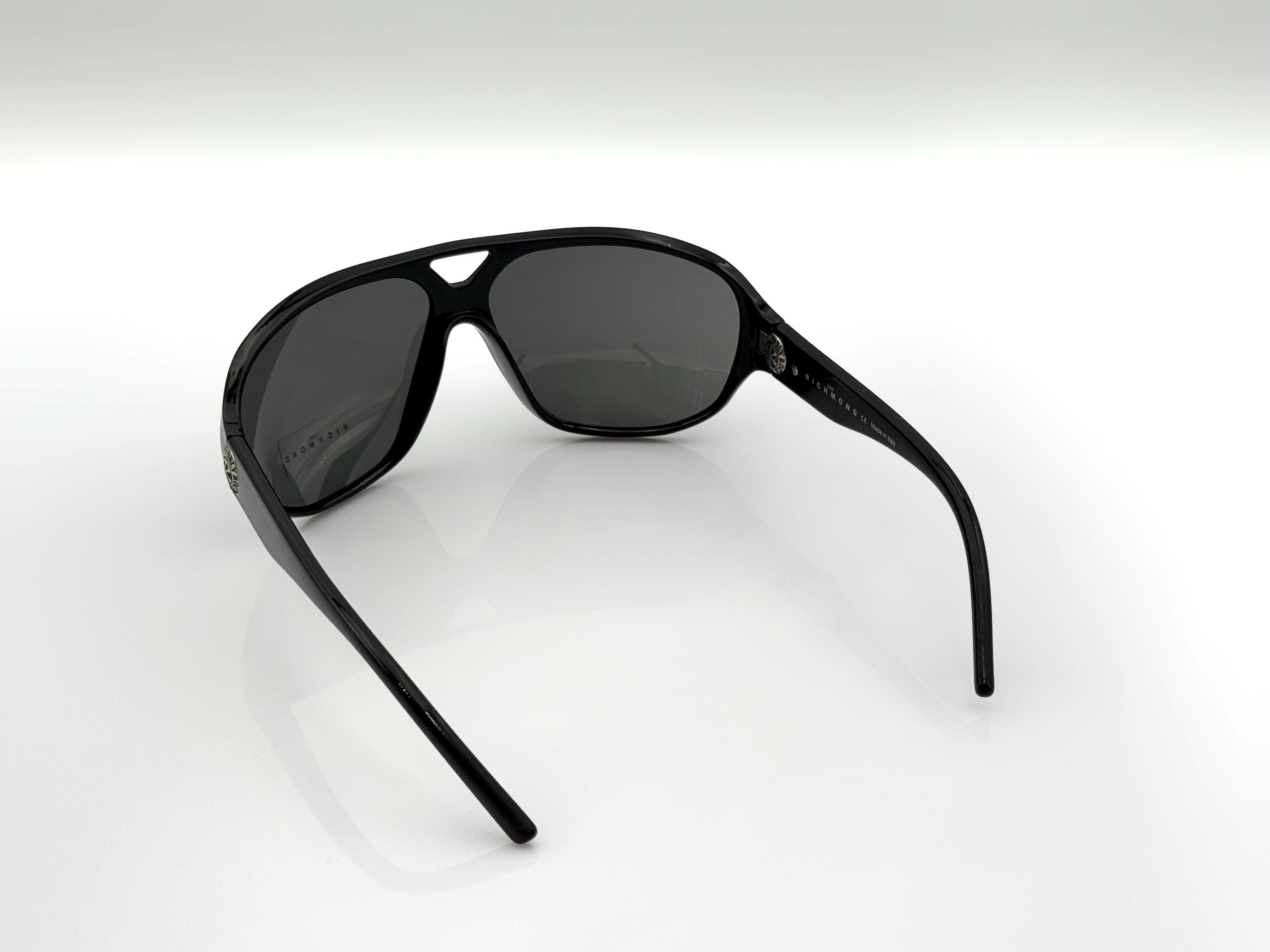 John Richmond JR659 Vintage Wrap Sunglasses, Unique Black 