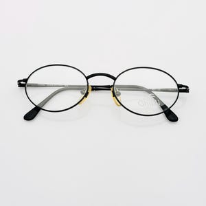GHIBLI vintage oval slim eyeglasses, unique black small optical frame new old stock made in Italy