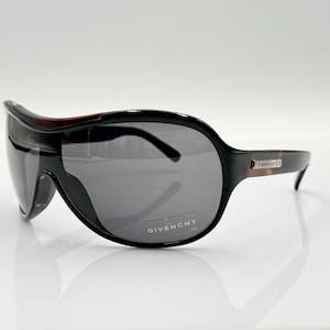Givenchy SGV603 Vintage Shield Sunglasses, Unique Oversized