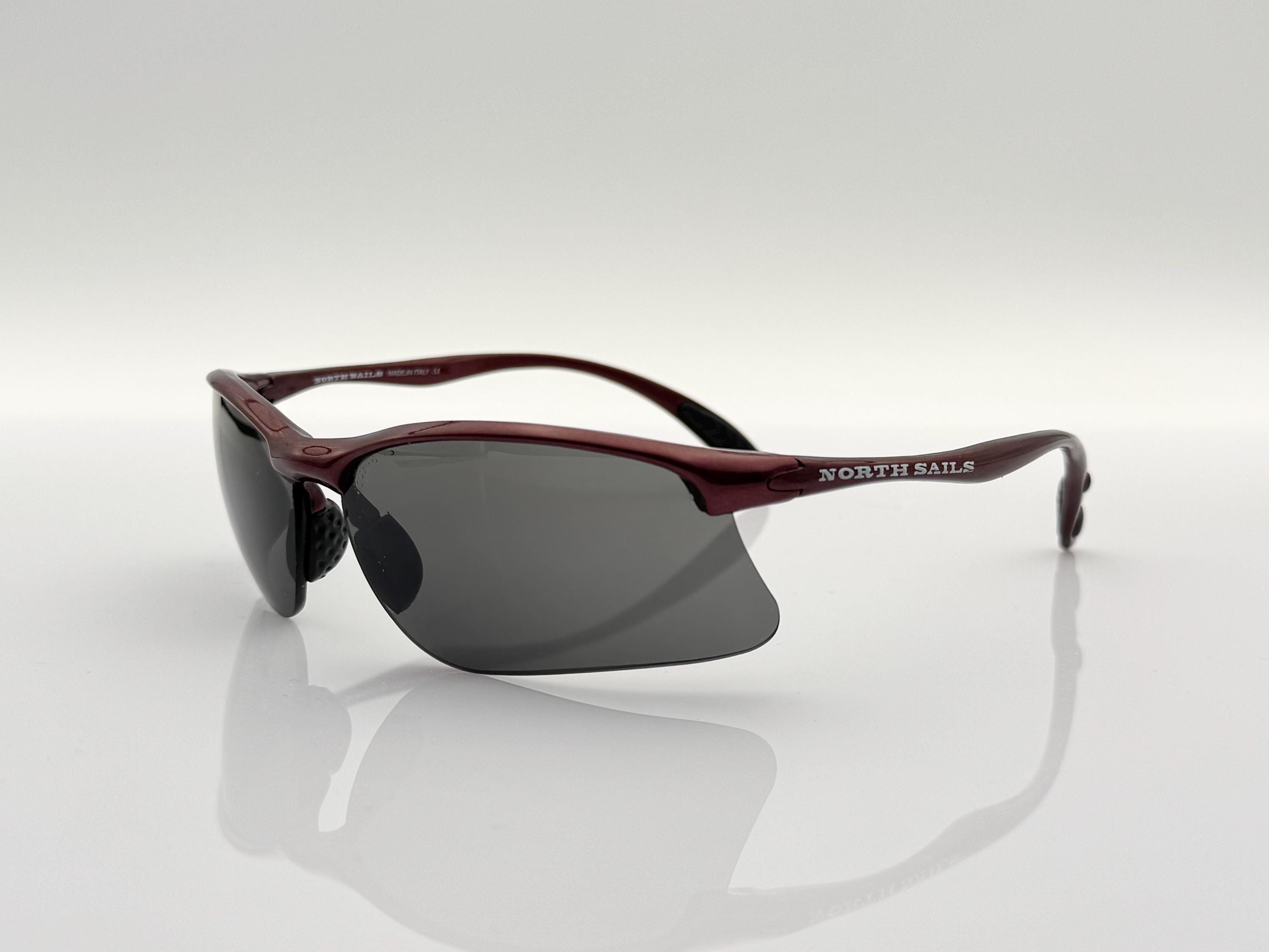 North Sails 1170NS vintage sunglasses, red wrap sports sunglasses, made in Italy