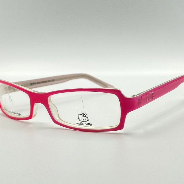 Hello Kitty HKA05 2000s vintage tiny slim rectangle eyeglasses, pink glasses frame, new old stock