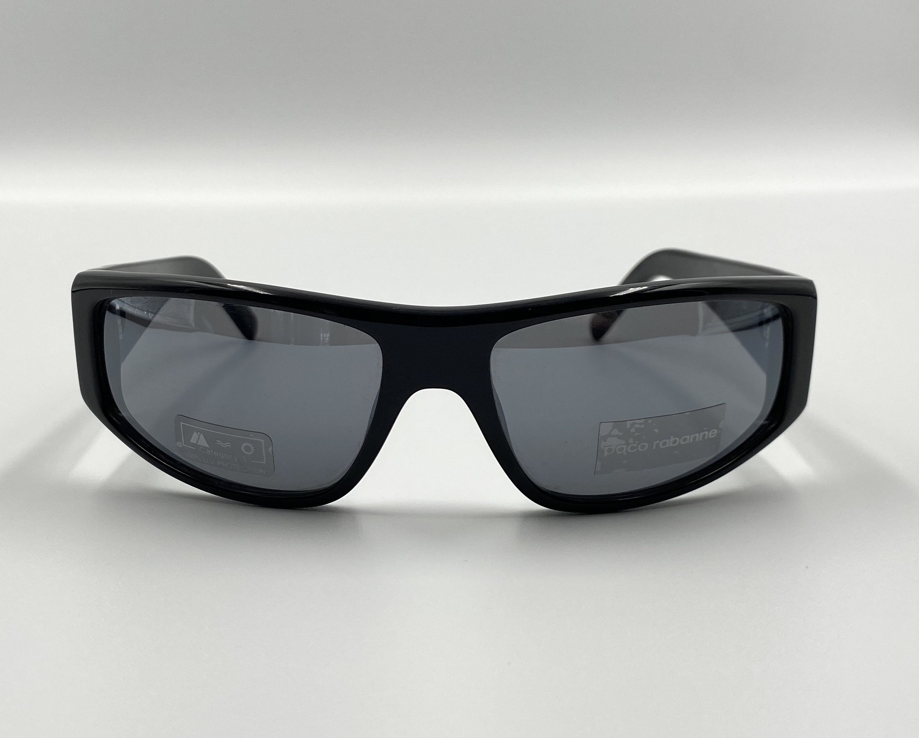 Paco Rabanne Vintage Black Rectangle Sunglasses, Men Women