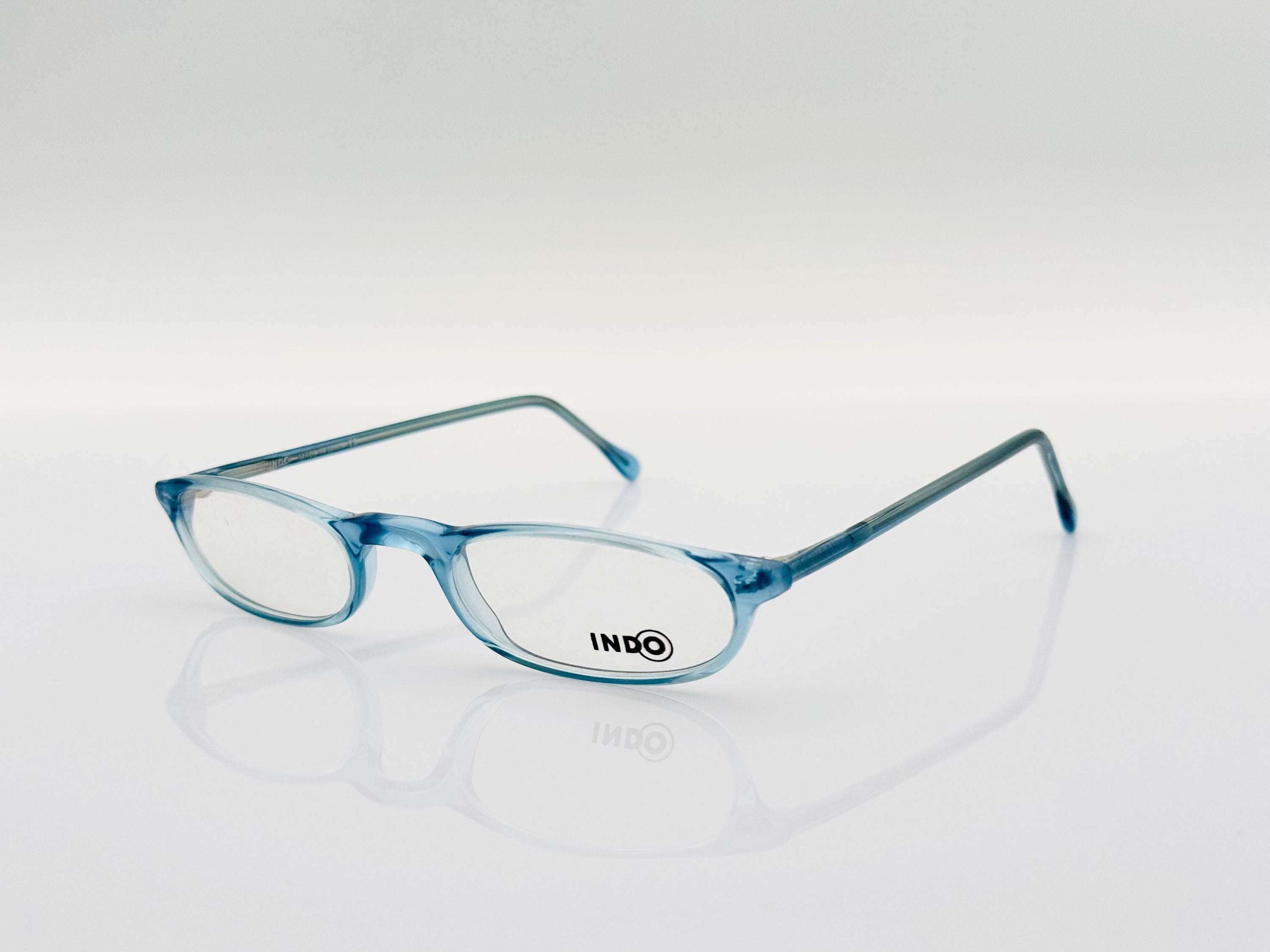 INDO Vintage Eyeglasses, Unique Slim Oval Glasses Frame, Men's and