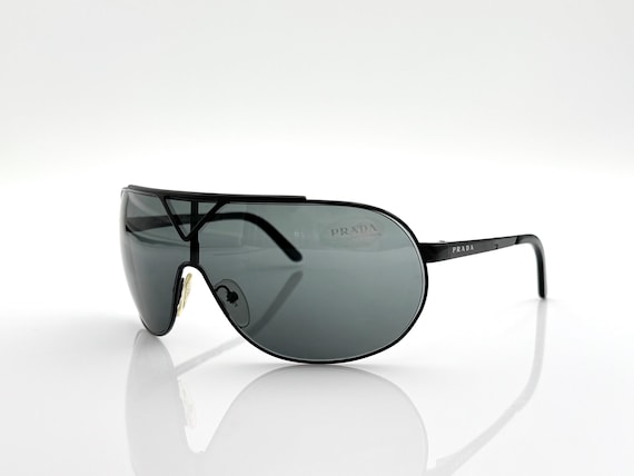 PRADA Vintage Shield Sunglasses, Men's and Women's Oversized PRADA Vintage Shield Sunglasses, Men's and Women's Oversized
