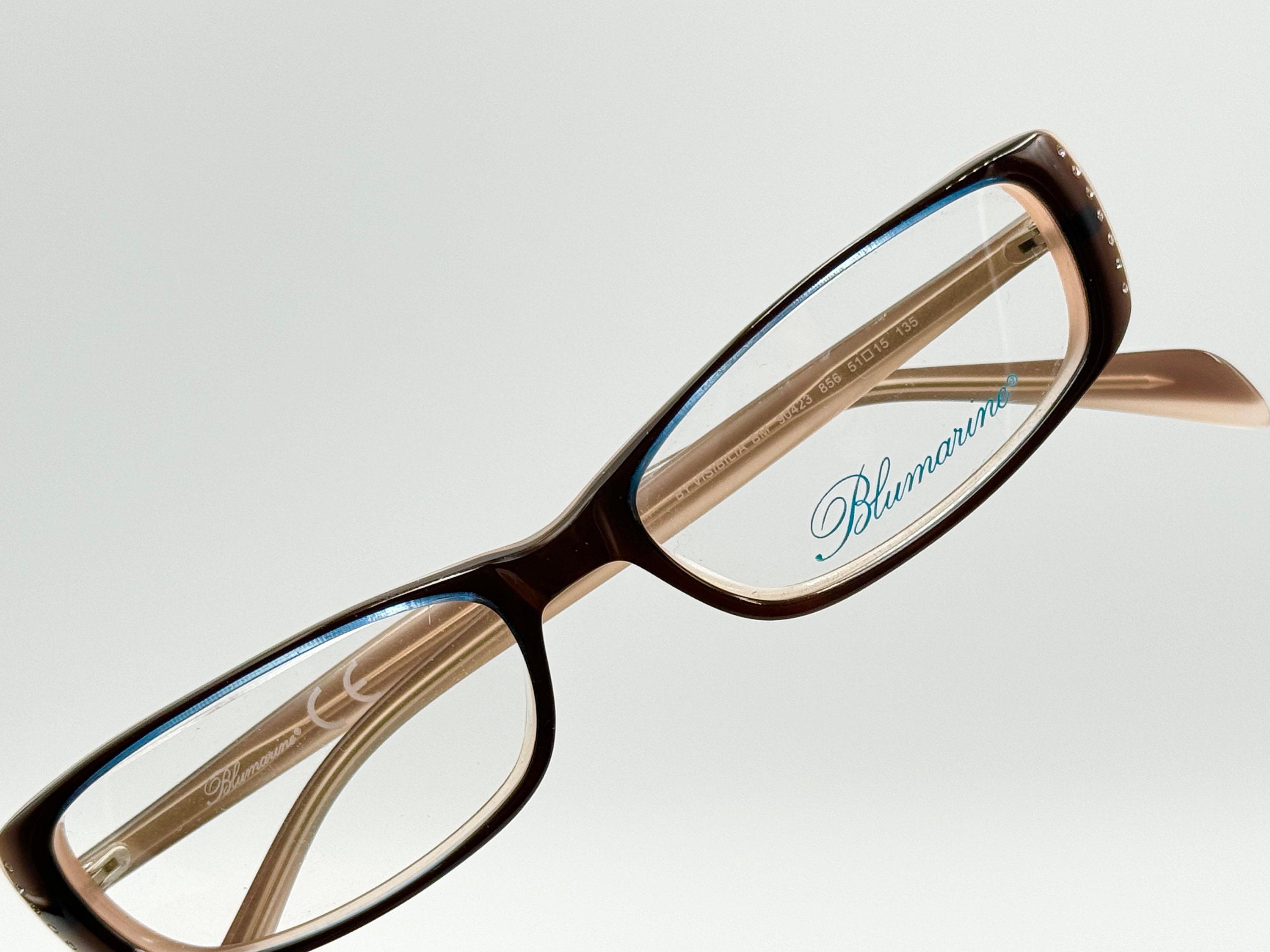 BLUMARINE BM90423 Vintage Rectangle Eyeglasses, Slim Brown and