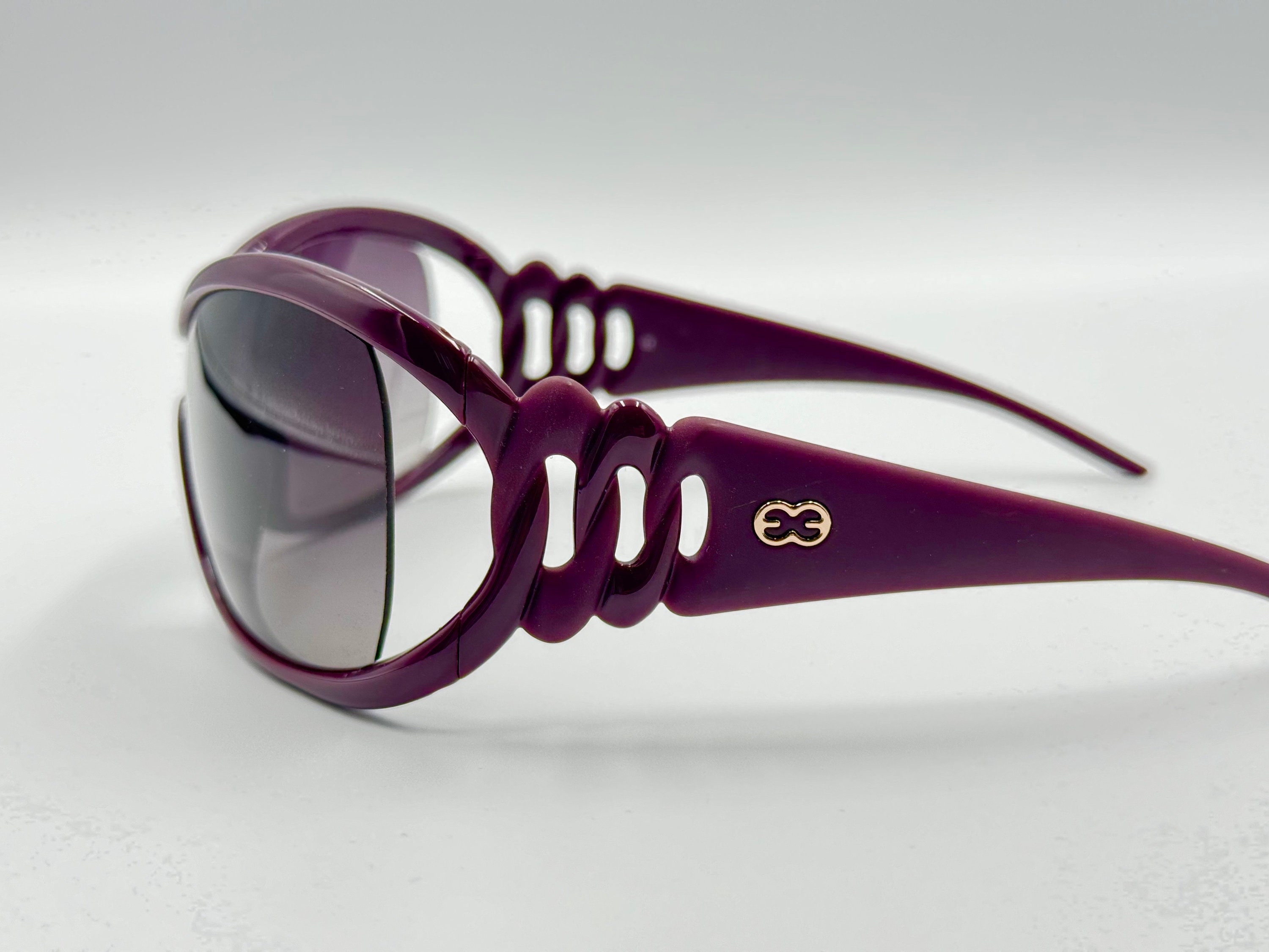 ESCADA Vintage 2000s Shield Purple Sunglasses Women
